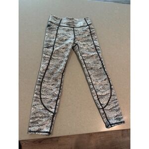 All‎ in Motion Kids Girls Active Leggings Black White Speckled Print Size M 7/8